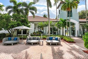 Sun deck and poolside lounging areas